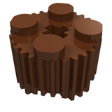 LEGO 92947 Brick, Round 2 x 2 with Axle Hole and Grille / Fluted Profile in Reddish Brown - Authentic LEGO Part