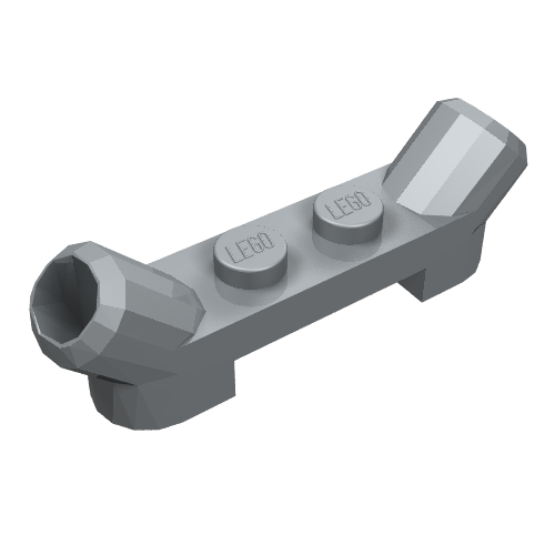 LEGO 61072 Plate, Modified 1 x 4 with Angled Tubes in Pearl Light Gray - Authentic LEGO Part