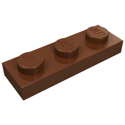 LEGO 3623 Plate 1 x 3 in Reddish Brown - Authentic LEGO Part