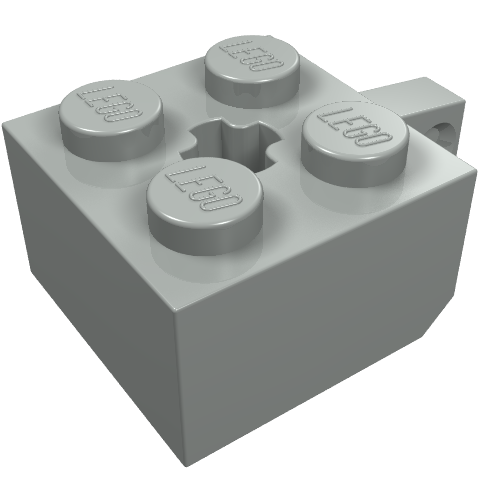 LEGO 30389b Hinge Brick 2 x 2 Locking with 1 Finger Vertical and Axle Hole in Light Gray - Authentic LEGO Part