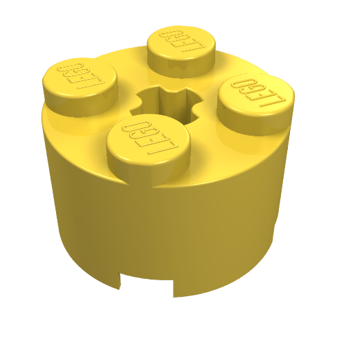 LEGO 3941 Brick, Round 2 x 2 with Axle Hole in Yellow - Authentic LEGO Part