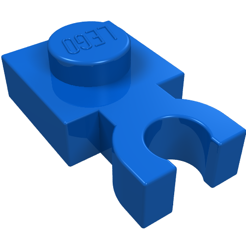 LEGO 4085c Plate, Modified 1 x 1 with U Clip Thick (Vertical Grip) in Blue - Authentic LEGO Part
