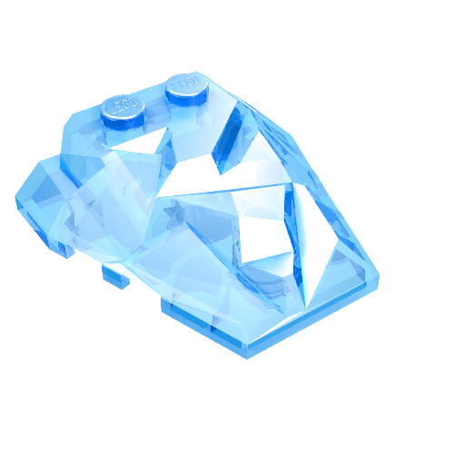 LEGO 64867 Wedge 4 x 4 Fractured Polygon Top in Trans-Medium Blue - Authentic LEGO Part