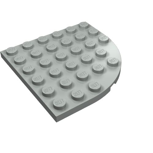 LEGO 6003 Plate, Round Corner 6 x 6 in Light Gray - Authentic LEGO Part