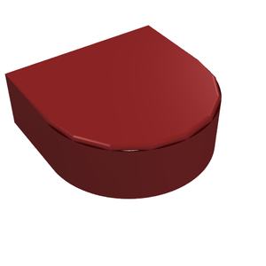 LEGO 24246 Tile, Round 1 x 1 Half Circle Extended in Dark Red - Authentic LEGO Part