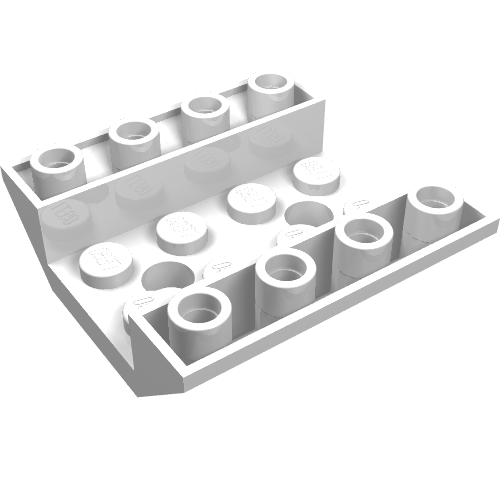 LEGO 72454 Slope, Inverted 45 4 x 4 Double with 2 Holes in White - Authentic LEGO Part