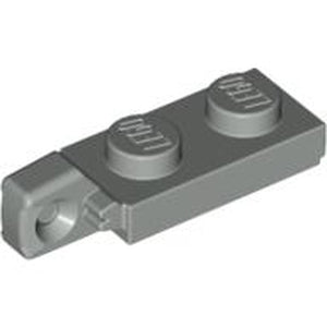 LEGO 44301a Hinge Plate 1 x 2 Locking with 1 Finger on End with Bottom Groove in Light Gray - Authentic LEGO Part