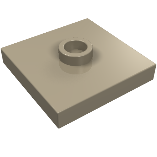 LEGO 87580 Plate, Modified 2 x 2 with Groove and 1 Stud in Center (Jumper) in Dark Tan - Authentic LEGO Part
