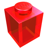 LEGO 3005 Brick 1 x 1 in Trans-Red - Authentic LEGO Part