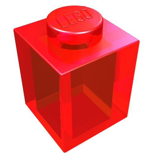 LEGO 3005 Brick 1 x 1 in Trans-Red - Authentic LEGO Part