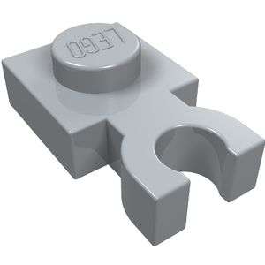 LEGO 4085c Plate, Modified 1 x 1 with U Clip Thick (Vertical Grip) in Light Bluish Gray - Authentic LEGO Part