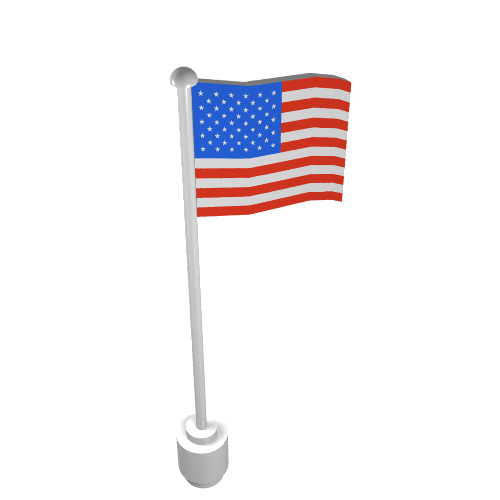 LEGO 777p15 Flag on Flagpole, Wave with United States (50 stars) Pattern - Main Product Image