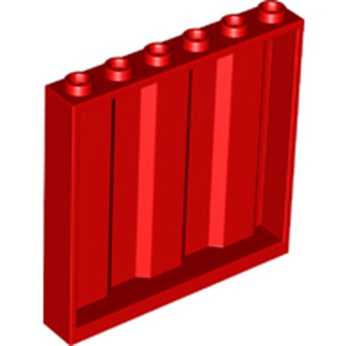 LEGO 23405 Panel 1 x 6 x 5 with Corrugated Profile in Red - Authentic LEGO Part