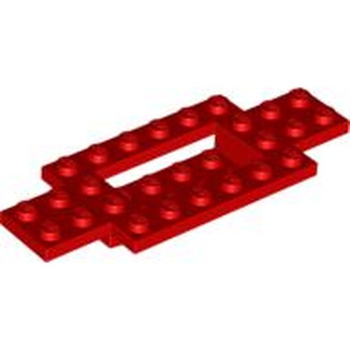 LEGO 30029 Vehicle, Base 4 x 10 x 2/3 with 2 x 4 Recessed Center with Smooth Underside in Red - Authentic LEGO Part