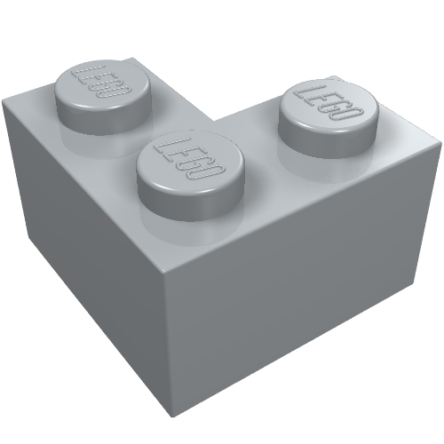 LEGO 2357 Brick 2 x 2 Corner in Light Bluish Gray - Authentic LEGO Part