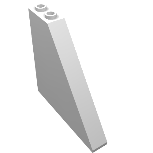 LEGO 30249 Slope 55 6 x 1 x 5 without Bottom Stud Holders in White - Authentic LEGO Part