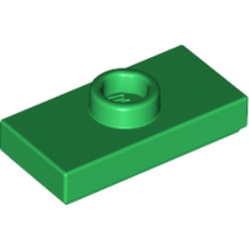 LEGO 15573 Plate, Modified 1 x 2 with 1 Stud with Groove and Bottom Stud Holder (Jumper) in Green - Authentic LEGO Part