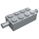 LEGO 6249 Brick, Modified 2 x 4 with Pins in Light Bluish Gray - Authentic LEGO Part