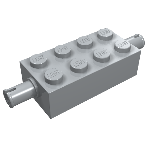 LEGO 6249 Brick, Modified 2 x 4 with Pins in Light Bluish Gray - Authentic LEGO Part