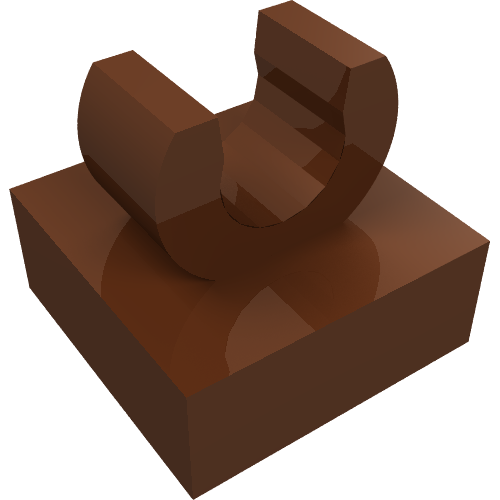 LEGO 15712 Tile, Modified 1 x 1 with Open O Clip in Reddish Brown - Authentic LEGO Part