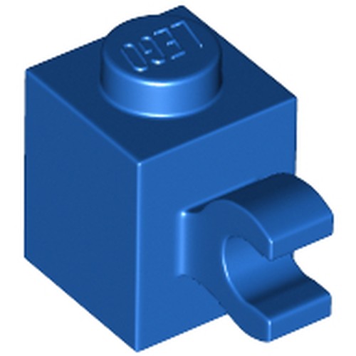 LEGO 60476 Brick, Modified 1 x 1 with Clip (Horizontal Grip) in Blue - Authentic LEGO Part