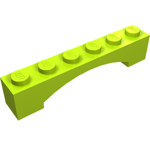 LEGO 92950 Arch 1 x 6 Raised Arch in Lime - Authentic LEGO Part