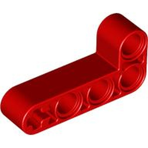 LEGO 32140 Light Bluish Gray Technic, Liftarm, Modified Bent Thick L-Shape 2 x 4 in Red - Authentic LEGO Part