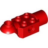 LEGO 47452 Technic, Brick Modified 2 x 2 with Pin Hole, Rotation Joint Ball Half Horizontal, and Rotation Joint Socket in Red - Authentic LEGO Part