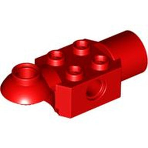 LEGO 47452 Technic, Brick Modified 2 x 2 with Pin Hole, Rotation Joint Ball Half Horizontal, and Rotation Joint Socket in Red - Authentic LEGO Part
