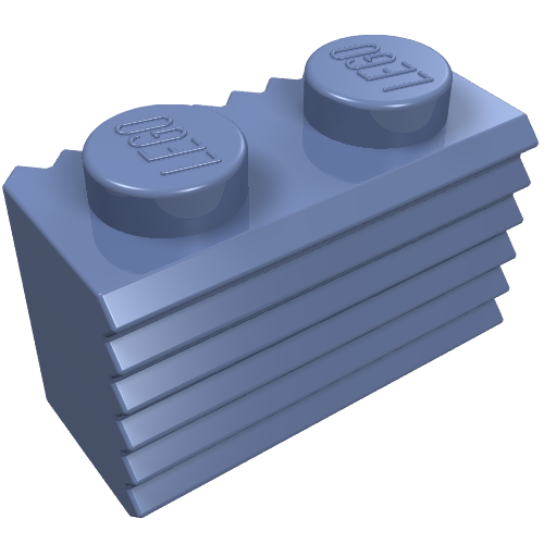 LEGO 2877 Brick, Modified 1 x 2 with Grille / Fluted Profile in Sand Blue - Authentic LEGO Part