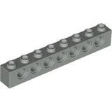 LEGO 3702 Light Bluish Gray Technic, Brick 1 x 8 with Holes in Light Gray - Authentic LEGO Part