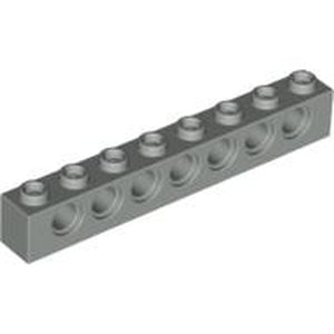 LEGO 3702 Light Bluish Gray Technic, Brick 1 x 8 with Holes in Light Gray - Authentic LEGO Part