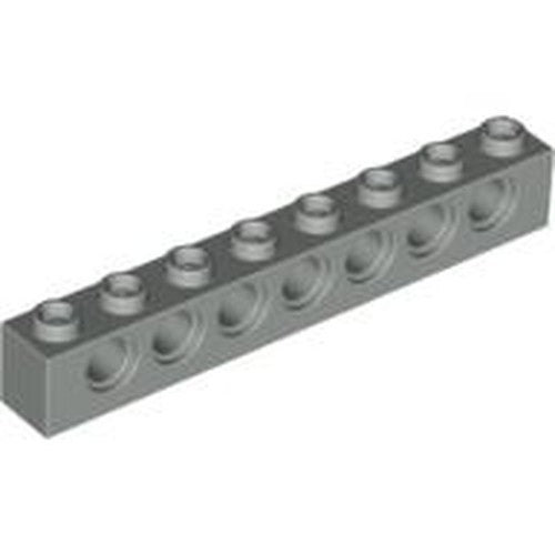LEGO 3702 Light Bluish Gray Technic, Brick 1 x 8 with Holes in Light Gray - Authentic LEGO Part