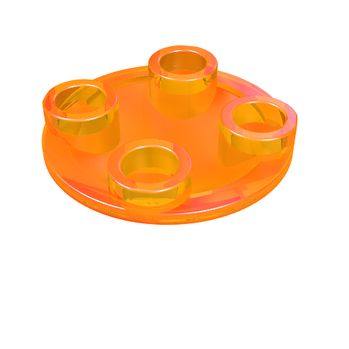 LEGO 2654 Plate, Round 2 x 2 with Rounded Bottom (Boat Stud) in Trans-Orange - Authentic LEGO Part