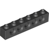 LEGO 3894 Technic, Brick 1 x 6 with Holes in Black - Authentic LEGO Part