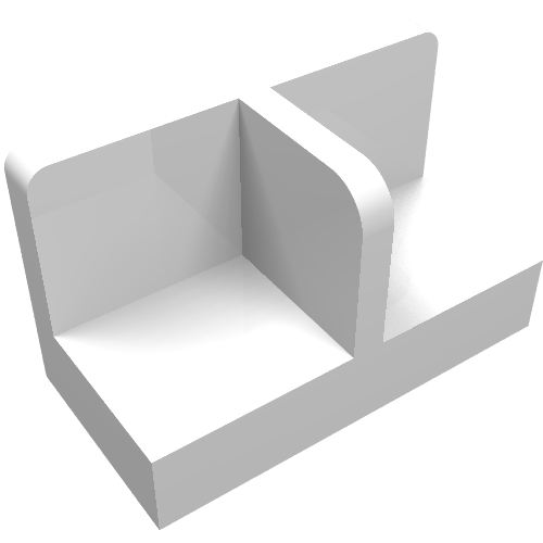 LEGO 93095 Panel 1 x 2 x 1 with Rounded Corners and Center Divider in White - Authentic LEGO Part