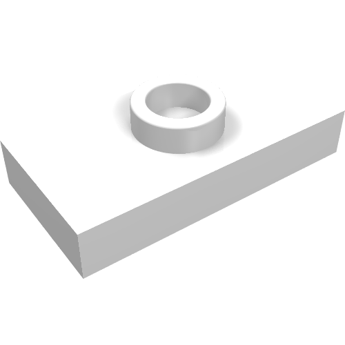 LEGO 15573 Plate, Modified 1 x 2 with 1 Stud with Groove and Bottom Stud Holder (Jumper) in White - Authentic LEGO Part