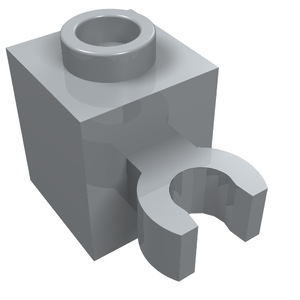 LEGO 60475b Brick, Modified 1 x 1 with Open O Clip (Vertical Grip) - Hollow Stud in Light Bluish Gray - Authentic LEGO Part