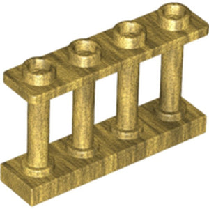 LEGO 15332 Fence 1 x 4 x 2 Spindled with 4 Studs in Pearl Gold - Authentic LEGO Part