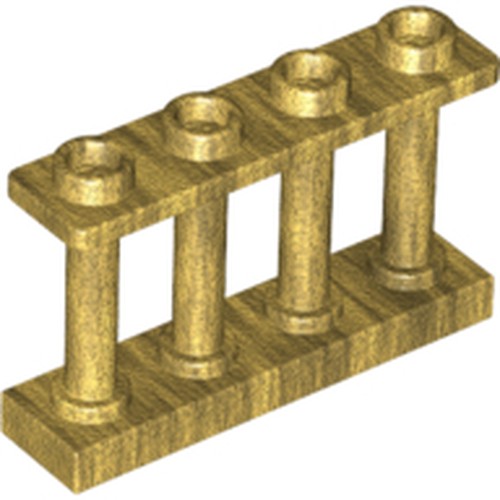LEGO 15332 Fence 1 x 4 x 2 Spindled with 4 Studs in Pearl Gold - Authentic LEGO Part