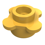 LEGO 33291 Plate, Round 1 x 1 with Flower Edge (4 Knobs / Petals) in Bright Light Orange - Authentic LEGO Part
