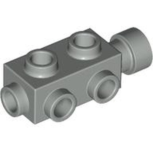 LEGO 4595 Brick, Modified 1 x 2 x 2/3 with Studs on Sides and Extended Stud Receptacle in Light Gray - Authentic LEGO Part