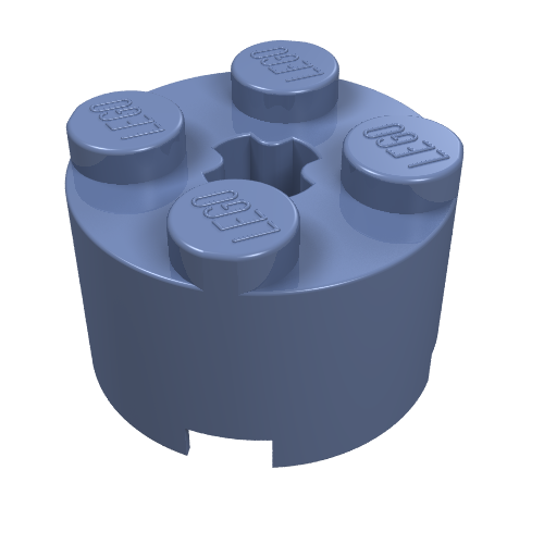 LEGO 3941 Brick, Round 2 x 2 with Axle Hole in Sand Blue - Authentic LEGO Part