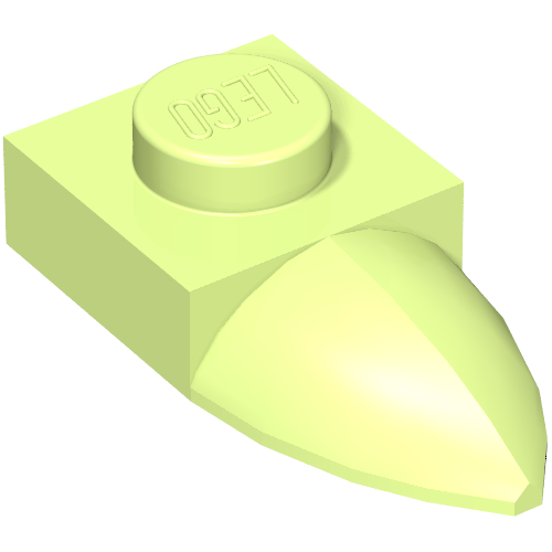 LEGO 49668 Plate, Modified 1 x 1 with Tooth Horizontal in Yellowish Green - Authentic LEGO Part