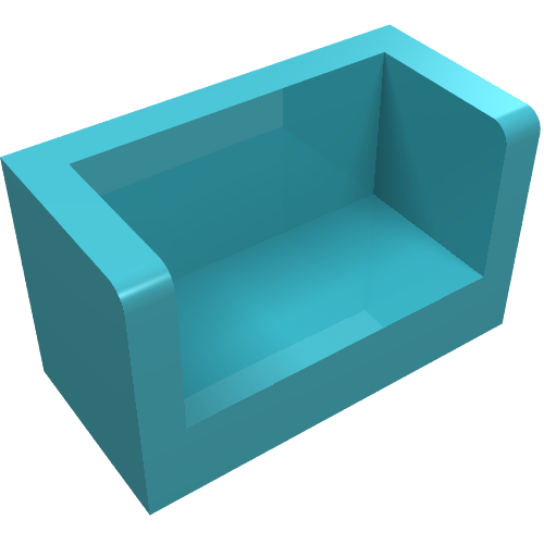 LEGO 23969 Panel 1 x 2 x 1 with Rounded Corners and 2 Sides in Medium Azure - Authentic LEGO Part