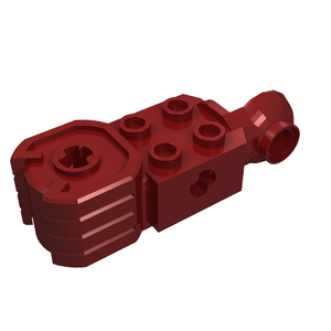 LEGO 47431 Technic, Brick Modified 2 x 2 with Axle Hole, Rotation Joint Ball Half Vertical, and Fist in Dark Red - Authentic LEGO Part