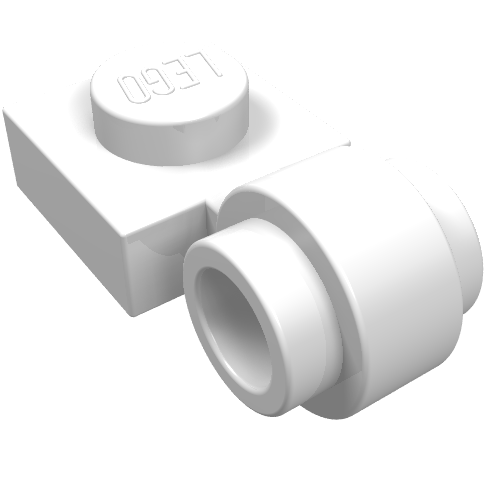 LEGO 4081b Plate, Modified 1 x 1 with Light Attachment - Thick Ring in White - Authentic LEGO Part