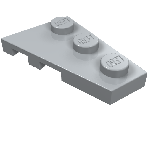 LEGO 43722 Wedge, Plate 3 x 2 Right in Light Bluish Gray - Authentic LEGO Part