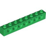 LEGO 3702 Light Bluish Gray Technic, Brick 1 x 8 with Holes in Green - Authentic LEGO Part