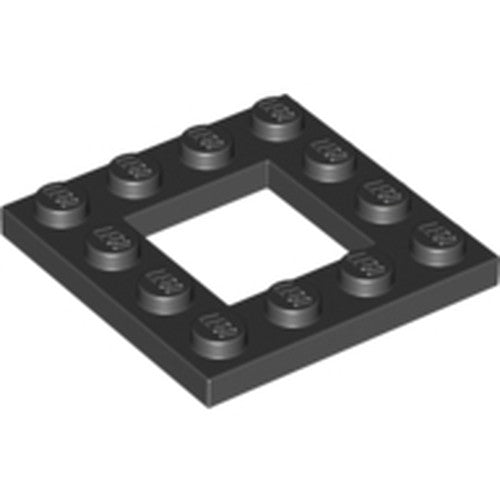 LEGO 64799 Plate, Modified 4 x 4 with 2 x 2 Open Center in Black - Authentic LEGO Part